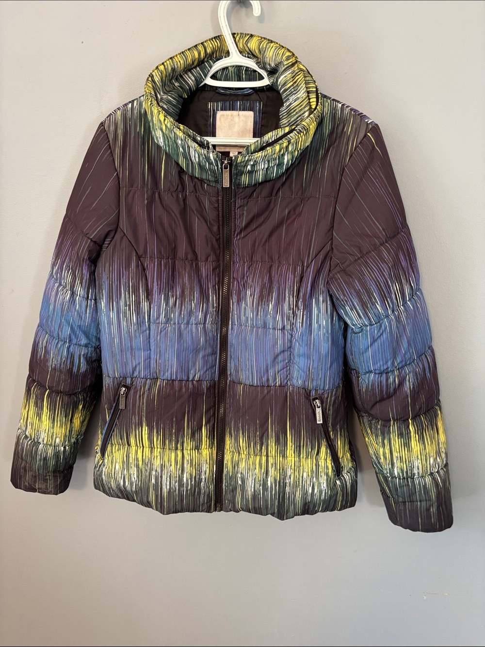Bench Women's Noise Ombre Puffer Jacket - Yellow Blue Purple